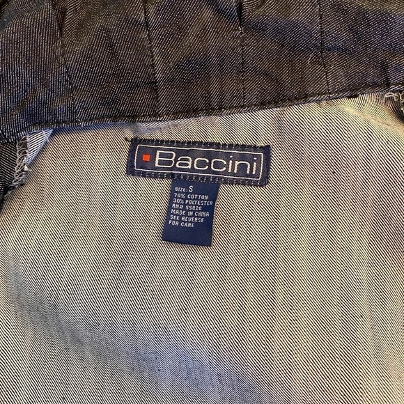 BACCINI Denim Gathered Button Front Jacket Shirt - Picture 5 of 5